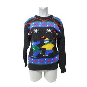 90s - 00s Adell Barre skiing Ugly sweater . large
